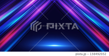 High speed muticolor diagonal lines on dark blue background. 138492032