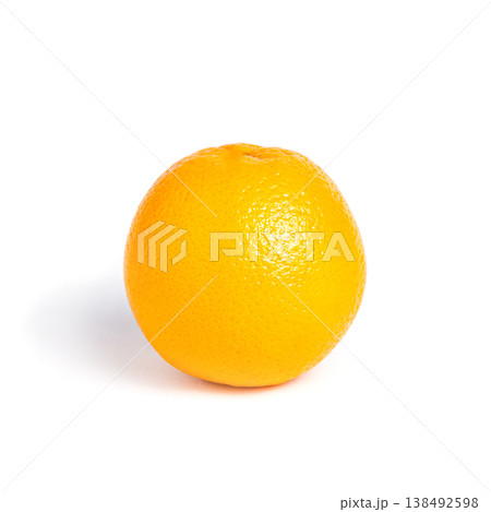 Single Fresh Whole Orange Isolated on White Single Fresh Whole Orange Isolated on White 138492598