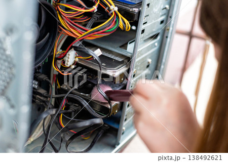 Service Maintenance of Dusty Motherboard and PC Parts 138492621