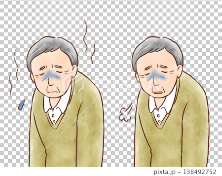 落ち込む高齢男性(うつ病・認知症) 落ち込む高齢男性(うつ病・認知症) 138492752