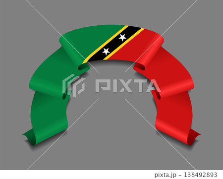Saint Kitts and Nevis flag wavy ribbon, ideal for patriotic badges, certificates, or cultural design themes. Vector illustration. Saint Kitts and Nevis flag wavy ribbon, ideal for patriotic badges, certificates, or cultural design themes. Vector illustration. 138492893