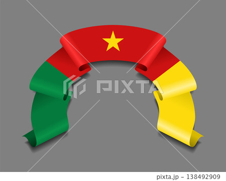 Cameroon flag wavy ribbon, ideal for patriotic badges, certificates, or cultural design themes. Vector illustration. Cameroon flag wavy ribbon, ideal for patriotic badges, certificates, or cultural design themes. Vector illustration. 138492909