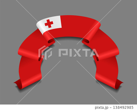 Tongan flag wavy ribbon, ideal for patriotic badges, certificates, or cultural design themes. Vector illustration. Tongan flag wavy ribbon, ideal for patriotic badges, certificates, or cultural design themes. Vector illustration. 138492985