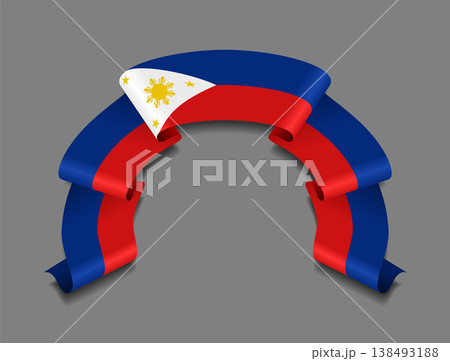 Philippines flag wavy ribbon, ideal for patriotic badges, certificates, or cultural design themes. Vector illustration. Philippines flag wavy ribbon, ideal for patriotic badges, certificates, or cultural design themes. Vector illustration. 138493188