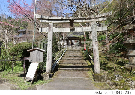 京都市山科区にある毘沙門堂の塔頭である山科聖天双林院への参道の風景 京都市山科区にある毘沙門堂の塔頭である山科聖天双林院への参道の風景 138493235
