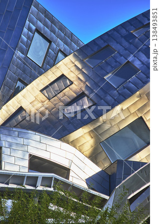 Modern Metallic Architecture with Geometric Windows in Las Vegas Nevada 138493851