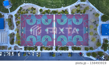Aerial Basketball Courts Lone Mountain Park Sports Facility Top Down Aerial Basketball Courts Lone Mountain Park Sports Facility Top Down 138493919