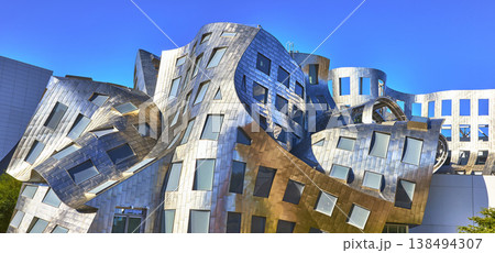Modern Metallic Architecture Detail With Unique Facade And Windows Las Vegas Modern Metallic Architecture Detail With Unique Facade And Windows Las Vegas 138494307