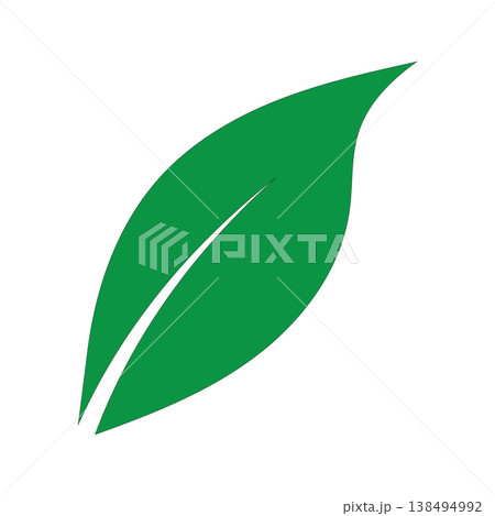 Clean Botanical Leaf Vector Logo White Background Style 138494992