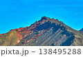 Colorful Mountain Peak with Rugged Textures and Blue Sky in Nevada 138495288