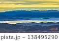 Aerial Lake Mead Desert Mountains and Golden Hour Sky Nevada 138495290