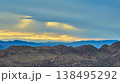 Golden Hour Mountains and Dramatic Sky Over Desert Landscape 138495292