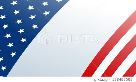 USA flag background with copy space. Realistic waving American flag for patriotic design, election banner, holiday poster, advertisement, and political content. USA flag background with copy space. Realistic waving American flag for patriotic design, election banner, holiday poster, advertisement, and political content. 138495599