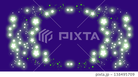 キラキラフレーム背景、輝く星の楕円枠 138495709
