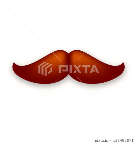 Mustache icon in classic style. Hipster, barber, retro, vintage facial hair symbol for logo, branding, poster, sticker, fashion, barbershop and design projects. Vector illustration 138495871