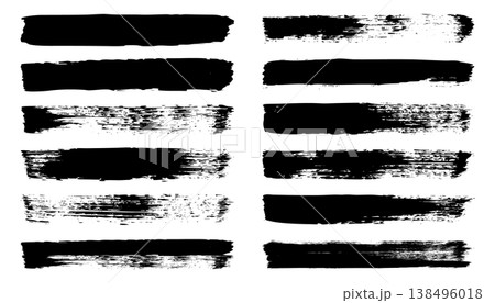 Long grunge brush strokes, lines, ink smudges, hand-drawn scribble shapes. Handmade sketchy marks, stains, charcoal streaks. Paint textures, dry brush effect. Marker underline. Vector illustration Long grunge brush strokes, lines, ink smudges, hand-drawn scribble shapes. Handmade sketchy marks, stains, charcoal streaks. Paint textures, dry brush effect. Marker underline. Vector illustration 138496018