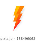 Lightning bolt icon isolated on white background. Vintage flash symbol, thunderbolt with grunge texture. Simple lightning strike sign. Vector illustration 138496062