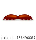 Mustache icon in classic style. Hipster, barber, retro, vintage facial hair symbol for logo, branding, poster, sticker, fashion, barbershop and design projects. Vector illustration 138496065