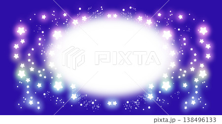 キラキラフレーム背景、輝く星の楕円枠 138496133