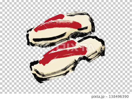 Japanese-style illustration of geta (wooden clogs) 138496390