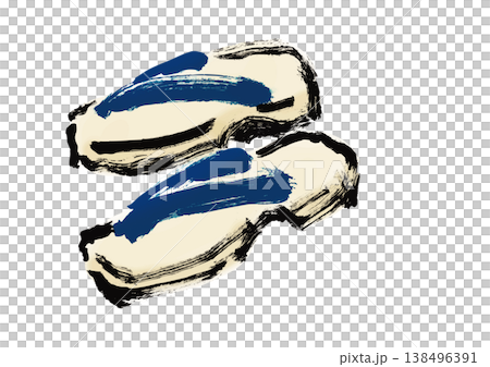 下駄の筆書き和風イラスト 138496391