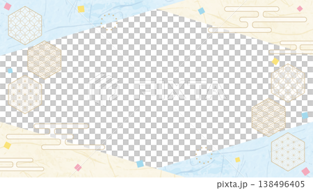 日式設計相框,和紙,彩紙屑,日式圖案裝飾,背景,16:9 尺寸 日式設計相框,和紙,彩紙屑,日式圖案裝飾,背景,16:9 尺寸 138496405