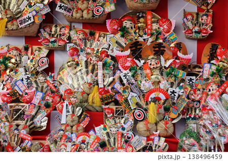 十日えびす　縁起物の露店 138496459