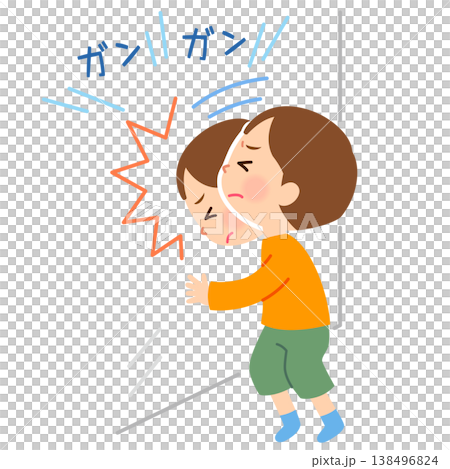 孩子用頭撞牆；自殘 138496824