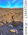 Desert Slot Canyon Landscape with Rocky Terrain and Blue Sky in Arizona 138497284