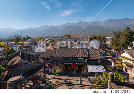 Beautiful Dali rooftops backdrop against mountains Beautiful Dali rooftops backdrop against mountains 138497843