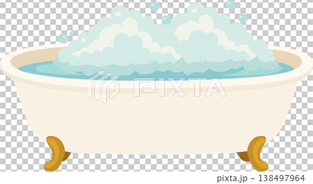 bathroom bathtub with bubbles clean hygiene spa relaxation 138497964