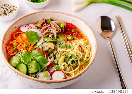 Korean Cold Noodle Soup 138498135