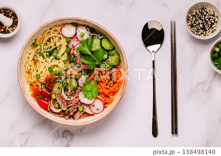 Korean Cold Noodle Soup 138498140