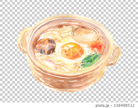 Watercolor illustration of nabeyaki udon 138498512