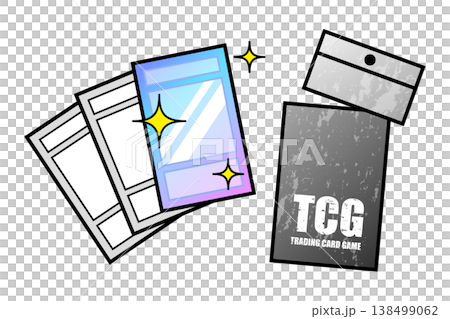 Simple trading card illustration: Pack opening vector material 138499062