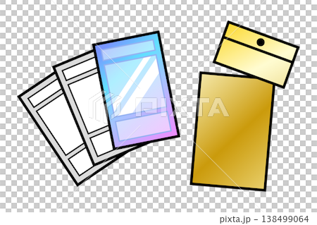 Simple trading card illustration: Pack opening vector material Simple trading card illustration: Pack opening vector material 138499064