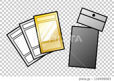 Simple trading card illustration: Pack opening vector material Simple trading card illustration: Pack opening vector material 138499065