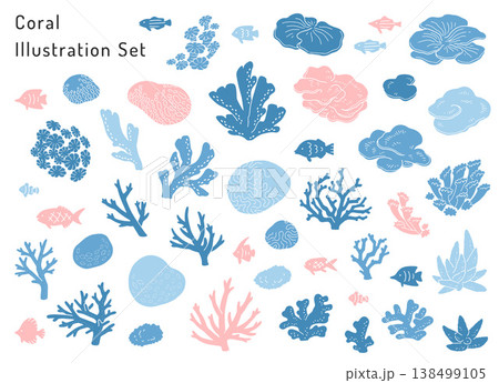 サンゴのイラストセット 138499105