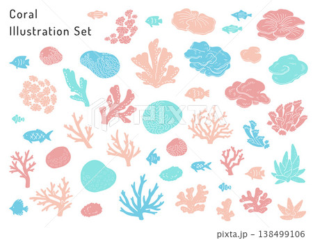サンゴのイラストセット 138499106