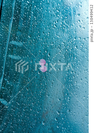 傘についた雨の水滴と花弁 傘についた雨の水滴と花弁 138499412