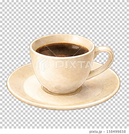 咖啡杯水彩插畫,簡約米色咖啡館主題,自然柔和的設計。 咖啡杯水彩插畫,簡約米色咖啡館主題,自然柔和的設計。 138499838