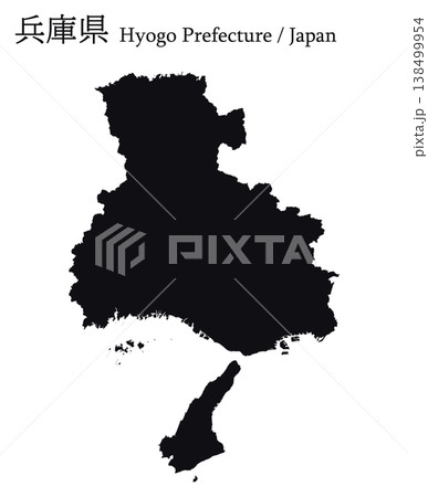 日本のベクターイラスト地図素材:兵庫県全体地図 日本のベクターイラスト地図素材:兵庫県全体地図 138499954