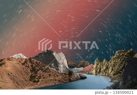 Matte painting aurora landscape 138500021