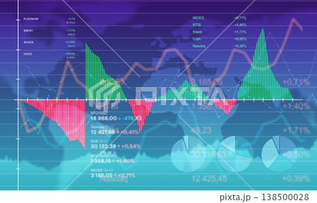 Chart with uptrend gaph bar in global bull market Chart with uptrend gaph bar in global bull market 138500028