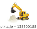 白背景のショベルカー 138500188