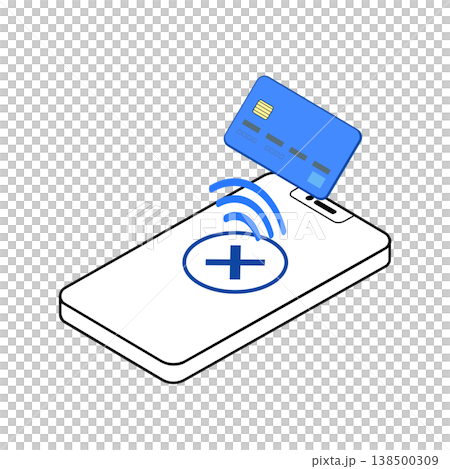 Smartphone contactless payment error, credit card, isometric Smartphone contactless payment error, credit card, isometric 138500309