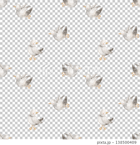 Pattern seabirds seagulls flying. Watercolor illustrations birds hand-drawn in nautical children's cute style. Isolated background for fabric design clothing textiles nursery wallpaper postcards Pattern seabirds seagulls flying. Watercolor illustrations birds hand-drawn in nautical children's cute style. Isolated background for fabric design clothing textiles nursery wallpaper postcards 138500409