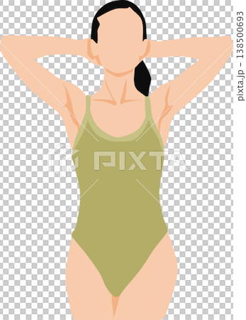 一個穿泳衣的女人的插圖 一個穿泳衣的女人的插圖 138500693