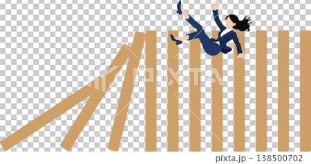 骨牌倒塌圖形素材插圖 138500702