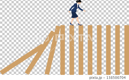 ドミノ倒しのグラフィック素材イラスト ドミノ倒しのグラフィック素材イラスト 138500704